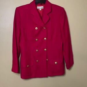 Helene Sidel Vibrant Pink Double-Breasted Blazer